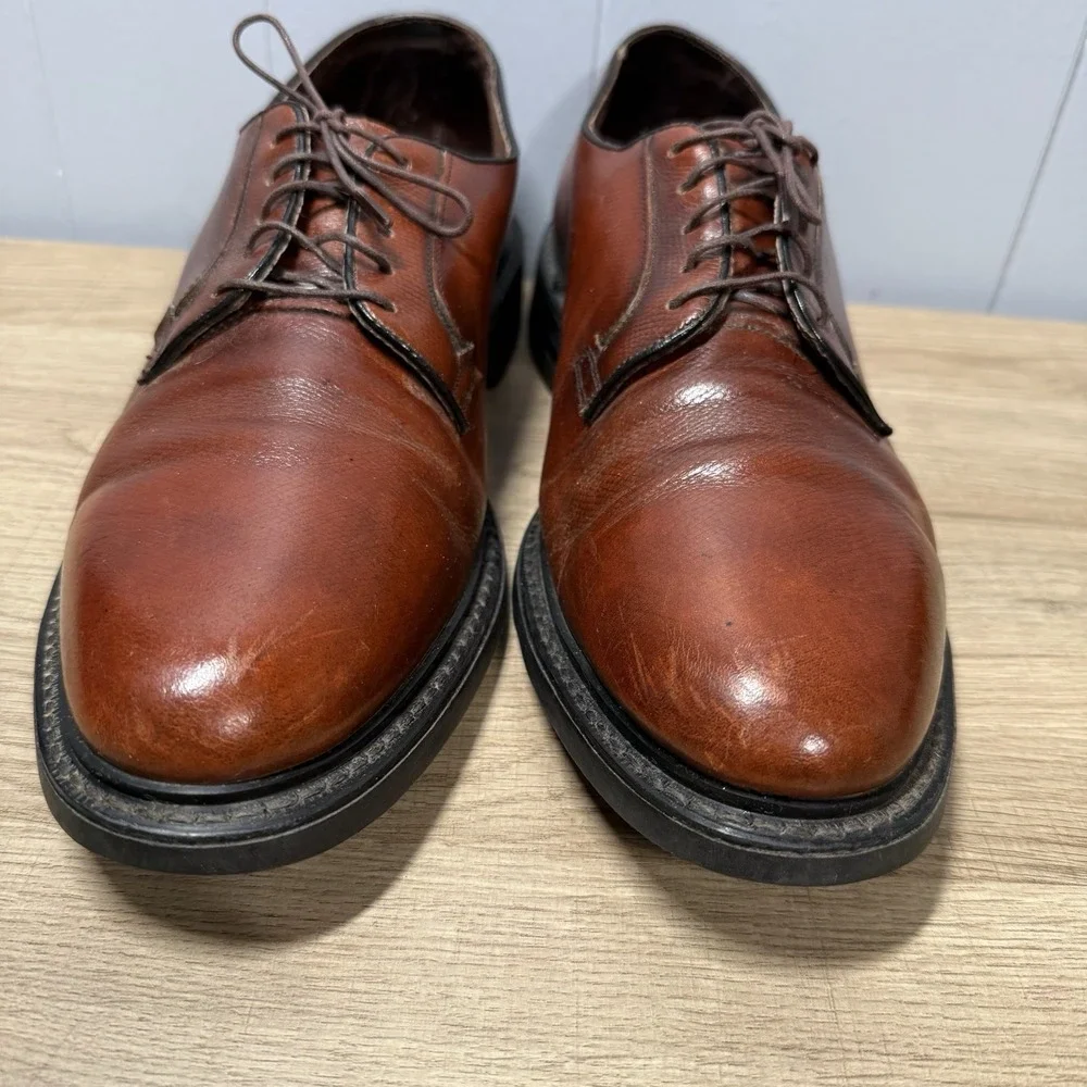 Stuart McGuire Oxfords Dress Shoes Mens 9S Made in‎ USA Chestnut Leather Career